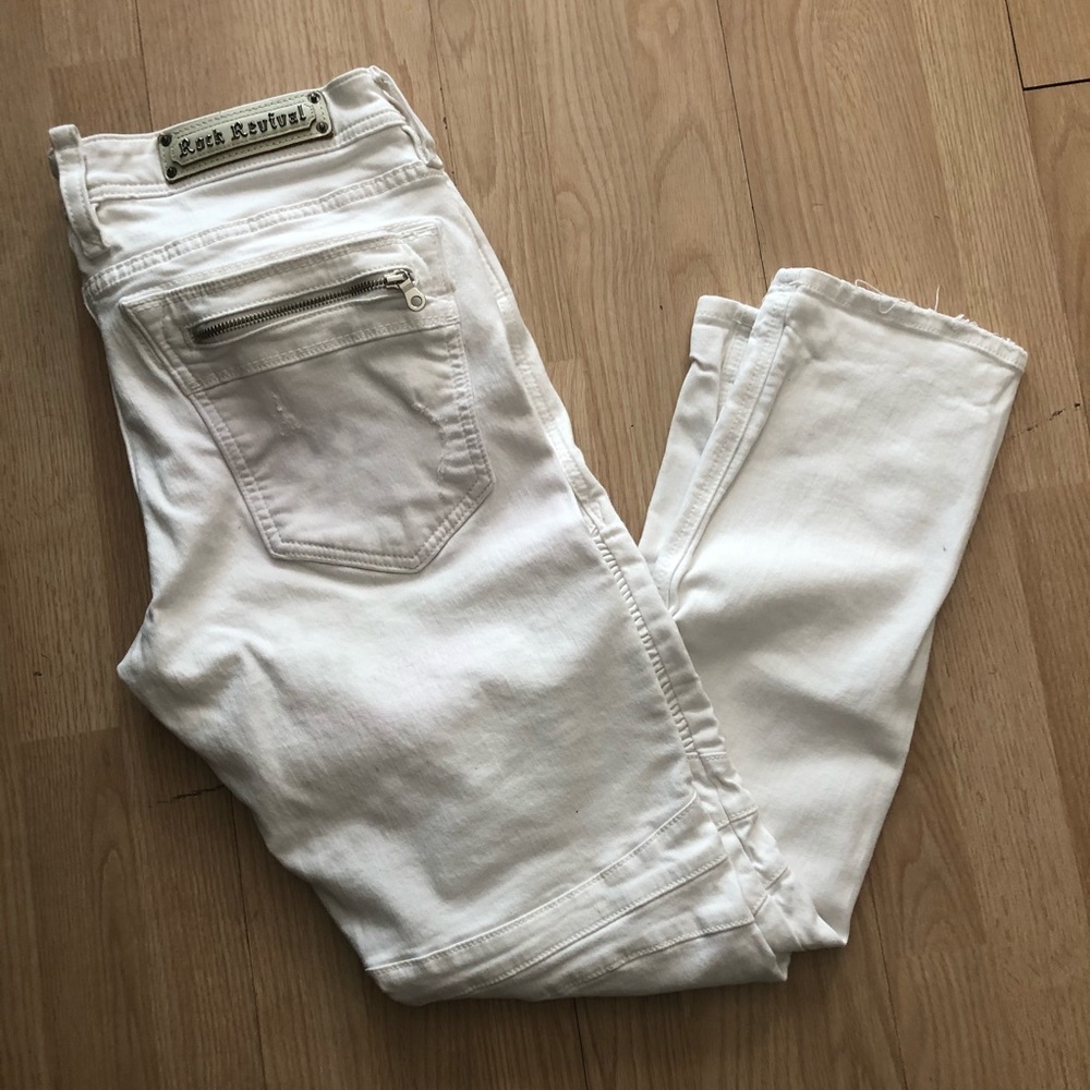 Men’s rock revival skinny/Moto Jeans